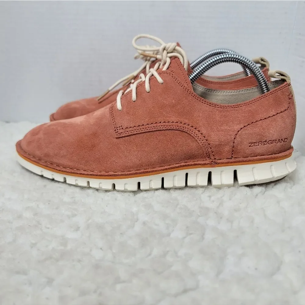 Cole Haan ZeroGrand Suede Oxford Shoes Men’s 9M Rust Brown Grand.OS Lace Up Up